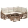 vidaXL Tuinbankenset 5 st Beige poly rattan