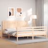 vidaXL Bedframe met hoofdbord massief hout