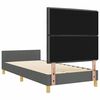 vidaXL Bedframe met hoofdeinde Donkergrijs 90 x 190 cm Stof