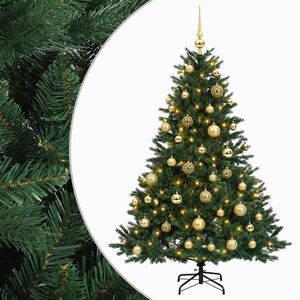 vidaXL Kunstkerstboom met kerstbal 120 cm 150 LED's Warmwit