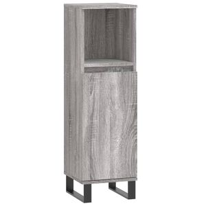 vidaXL Badkamerkast 30x30x100 cm bewerkt hout grijs sonoma eikenkleur