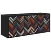 vidaXL Wandgemonteerd tv-meubel OMMEN 102 x 33 x 40 cm Zwart eiken