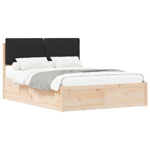 vidaXL Bedframe met Gevoerd Hoofdgedeelte Zwart 160 x 200 cm