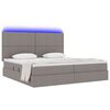 vidaXL Opbergbed met LED met matras Taupe 200 x 200 cm Polyester