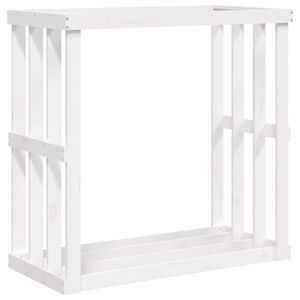 vidaXL Houtblokhouder 108x52x106 cm massief grenenhout wit
