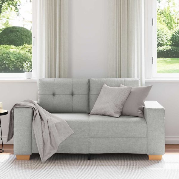 vidaXL | Loveseat | met kussen Wolkengrijs Stof