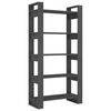 vidaXL Boekenkast/kamerscherm 80x35x160 cm massief hout grijs