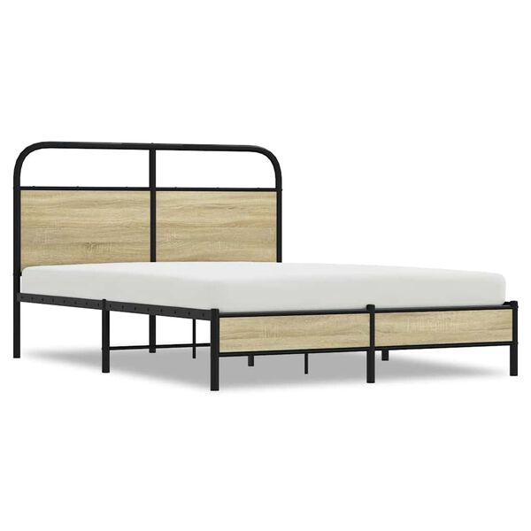 vidaXL Bedframe zonder matras bewerkt hout sonoma eikenkleur 140x190cm