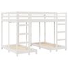 vidaXL Drie-hoog Bunk Bed Frame Wit 140 x 200 cm Massief grenenhout