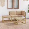 vidaXL 4-delige Loungeset met beige kussens