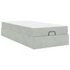 vidaXL Bedframe met matras met matras 2 pcs Lichtgrijs Fluweel