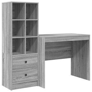 vidaXL Bureau Grijs Sonoma 135,5 x 50 x 127 cm 2 st
