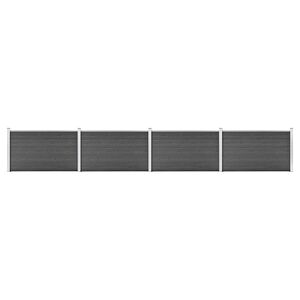 vidaXL Schuttingpanelenset 699x105 cm HKC zwart