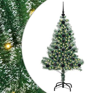 vidaXL Kunstmatige Kerstboom Sneeuw Gevlochten met LED Licht 120 cm