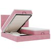 vidaXL Ottoman bed met matrassen en LED's 160x200cm fluweel roze