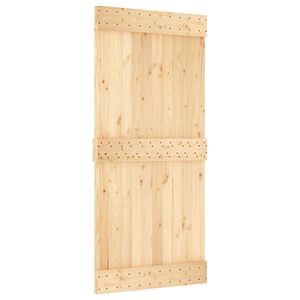 vidaXL Schuifdeur NARVIK Naturel en Zwart 95 x 210 cm (213,5 cm)