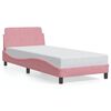 vidaXL Bedframe met hoofdeinde "Dover" 80x200 cm fluweel roze