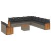 vidaXL 12-delige Loungeset met kussens poly rattan grijs