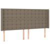 vidaXL Boxspring met matras en LED stof taupe 180x200 cm