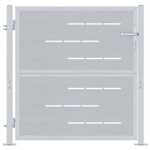 vidaXL Tuinpoort met slot Zilver 85 x 97 cm Roestvrij staal