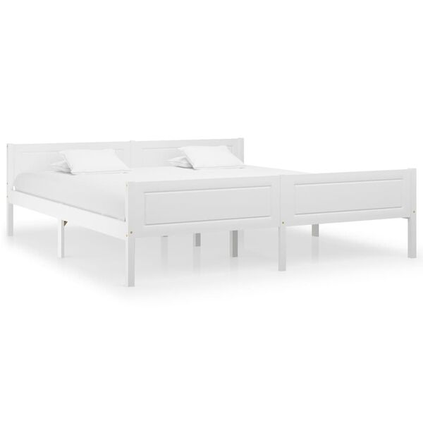 vidaXL Bedframe massief grenenhout wit 180x200 cm