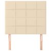 vidaXL Hoofdbord cr&egrave;me 80x5x118/128 cm stof