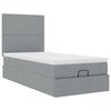 vidaXL Ottoman bed met matras 80x200cm stof lichtgrijs