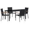 vidaXL Tuin eettafelset 5 pcs Zwart Poedercoating staal
