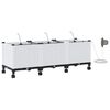 vidaXL Tuin Pot met Irrigatie en Wielen 3 st Wit 120 x 40 x 43,5 cm PP
