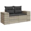 vidaXL 5-delige Loungeset met kussens poly rattan lichtgrijs