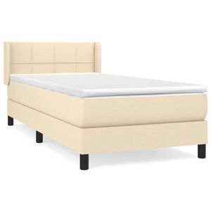 vidaXL Boxspring met matras stof cr&egrave;mekleurig 80x200 cm