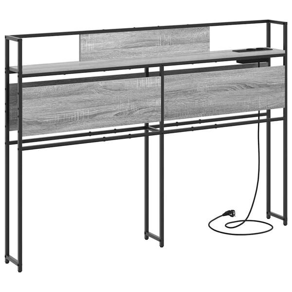 vidaXL Opberghoofdbord met plank Grijs sonoma 135 cm Bewerkt hout