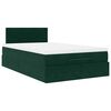 vidaXL Bed poef met matras en LED's 120x190 cm fluweel donkergroen
