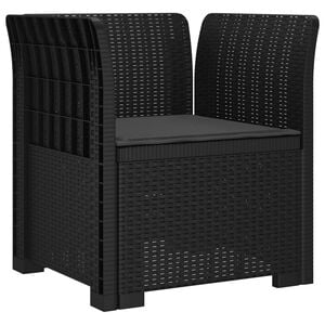vidaXL E&eacute;npersoons Fauteuil met Kussen Rattan Look PP Antraciet