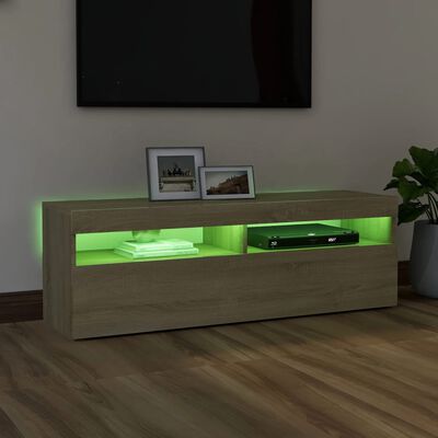 vidaXL Tv-meubel met LED-verlichting 120x35x40 cm sonoma eikenkleurig