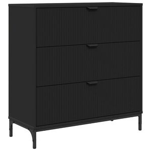 vidaXL Dressoir met lade Zwart 79,5 x 33 x 82 cm Bewerkt hout