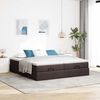 vidaXL Ottoman bed met matrassen 200x200cm stof donkerbruin