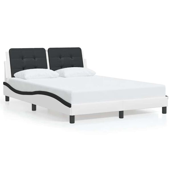 vidaXL Bedframe zonder matras "Zadar" kunstleer zwart en wit 120x200 cm