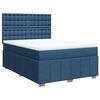 vidaXL Boxspring met matras stof blauw 160x200 cm
