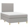 vidaXL Boxspring met matras stof lichtgrijs 120x200 cm