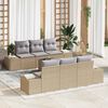 vidaXL Tuin Sofa Set met kussen 8 pcs Beige en Grijs poly rattan