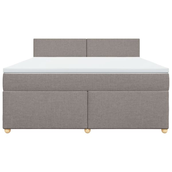 vidaXL Boxspring met matras stof taupe 180x200 cm