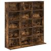 vidaXL CD Kast Gerookt eiken 96 x 23,5 x 97,5 cm Bewerkt hout