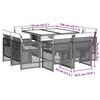 vidaXL 9-delige Tuinset met kussens poly rattan gemengd beige