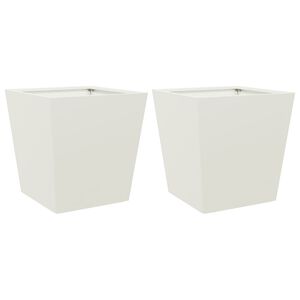 vidaXL Plantenbakken 2 st 40x40x40 cm staal wit