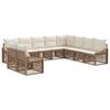 vidaXL Tuinbankenset 10 pcs Beige poly rattan