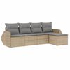 vidaXL 5-delige Loungeset met kussens poly rattan beige