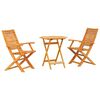 vidaXL Vouw Bistro Set 3 st Bruin Massief Acaciahout