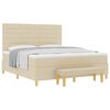 vidaXL Boxspring bed met hoofdeinde Cr&egrave;me 200 x 180 cm Stof
