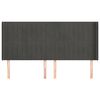 vidaXL Hoofdbord met randen 183x16x118/128 cm fluweel donkergrijs